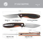 Petrified Fish - Skipper PF-858O Orange Satin-09 | Knives | Survival, Outdoor, EDC
